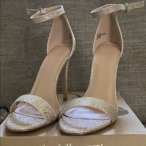 Charlotte Russe gold strap he open toed heels